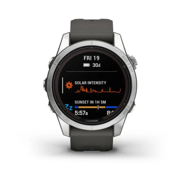 Fēnix® 7S Pro Solar Edition | Silber mit grauem Armband – Bild 2